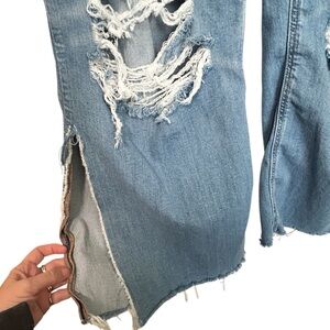 Distressed American Eagle SIDE SLITS jeans 10 Short Stretch